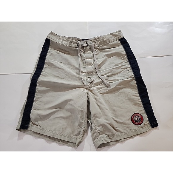 Abercrombie & Fitch Other - Vintage Abercrombie & Fitch Men's 34 Beige Nylon Board Shorts